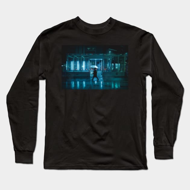 Neo Tokyo - Walking in the rain Long Sleeve T-Shirt by TokyoLuv